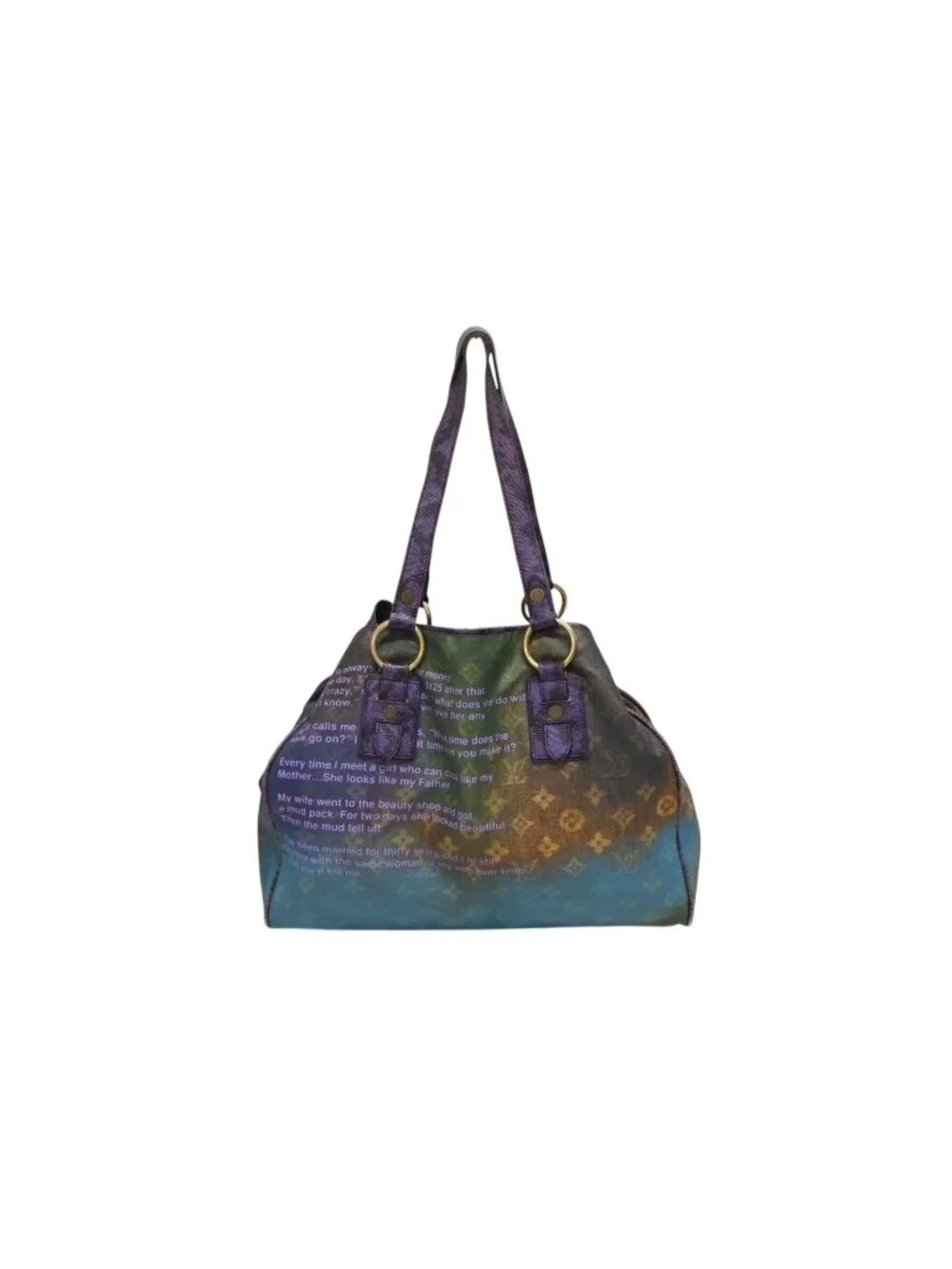 Louis Vuitton Tote Bag Richard Prince Heartbreak Monogram Jokes Canvas Violet